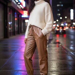 Cute Vegan Leather Women's Jogger